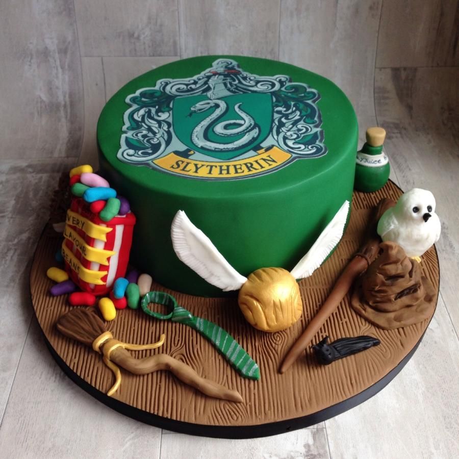 Slytherin themed birthday cake
